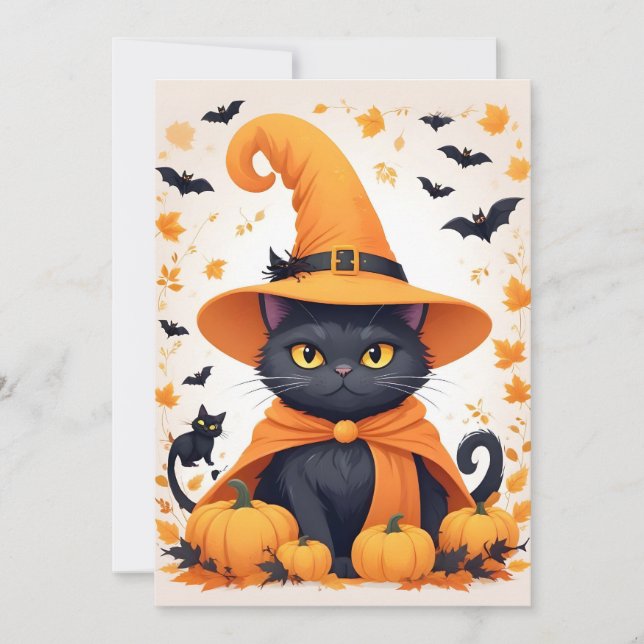 Cat Halloween Cute Adsible Funny Animal Tecknad Spara Datumet (Framsida)
