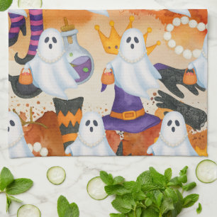 Cat Halloween fest Kökshandduk
