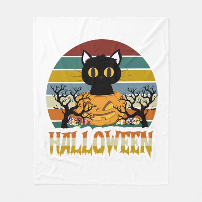 Cat Halloween Fleecefilt (Framsidan)