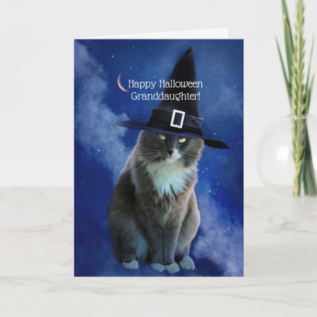 Cat Halloween Granddotter Toppen Cute Kort (Framsida)