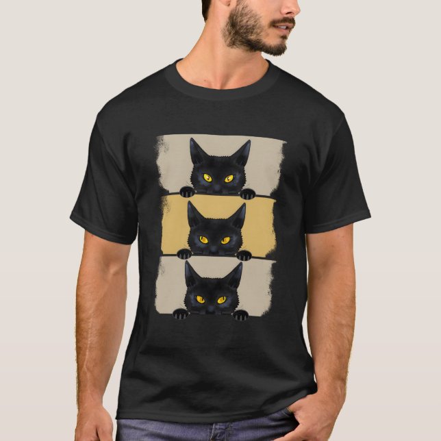 Cat Halloween Grumpy Black Kitten Cat Mamma T Shirt (Framsida)