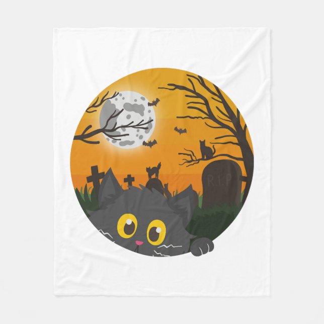 Cat Halloween Kitten Halloween Costume Fleecefilt (Framsidan)