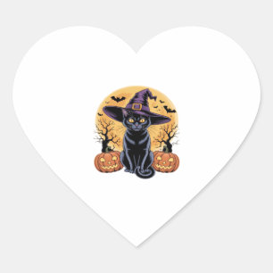 Cat Halloween Pumpkin Essential T-Shirt Hjärtformat Klistermärke