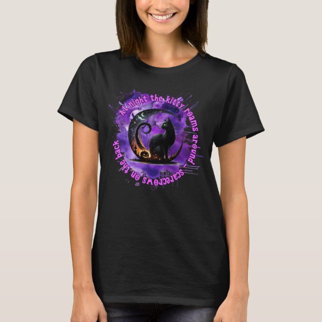 Cat Halloween Shirt T Shirt (Framsida)