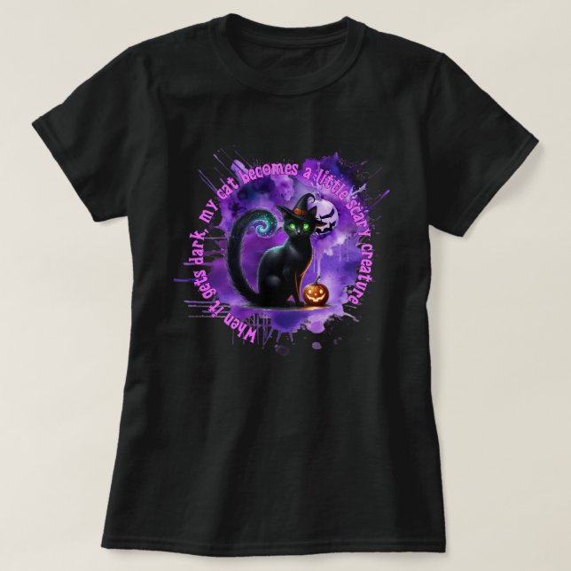 Cat Halloween Shirt T Shirt (Design framsida)
