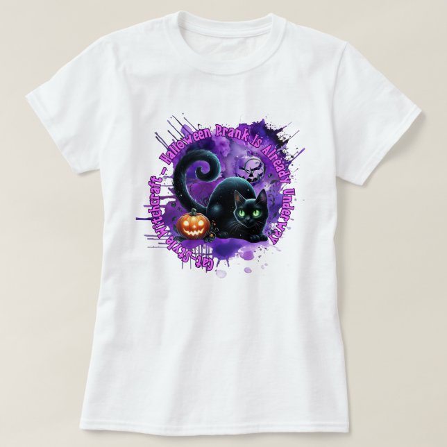 Cat Halloween Shirt T Shirt (Design framsida)