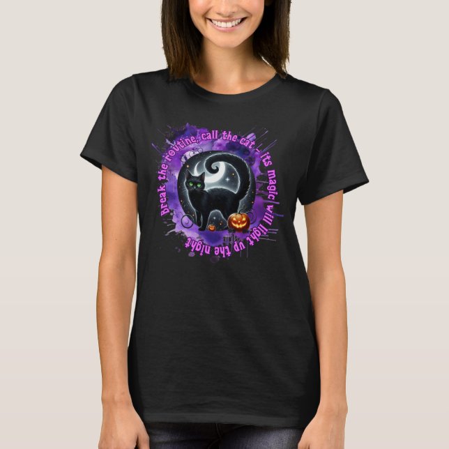 Cat Halloween Shirt T Shirt (Framsida)