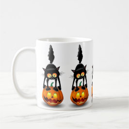 Cat Halloween Skrämt Tecknade figurer stå på Kaffemugg