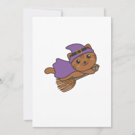 Cat Halloween Witch Kids Witch Costume Julkort