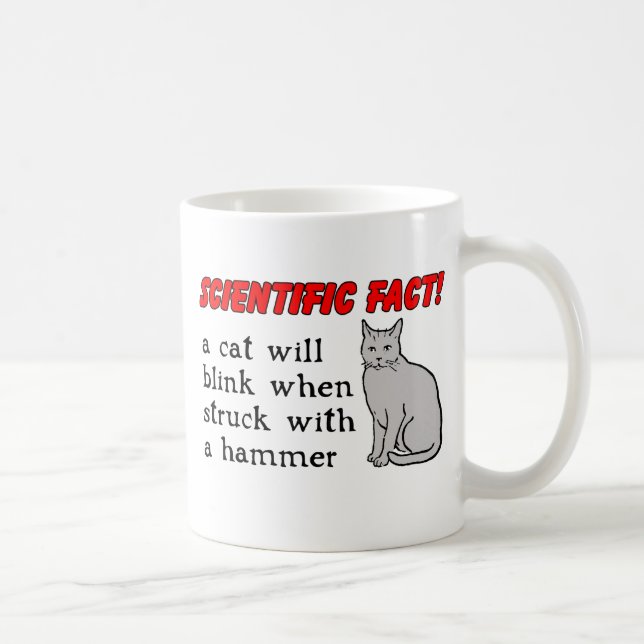 Cat Hammer Funny Mug Humor Kaffemugg (Höger)