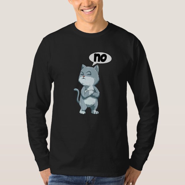 Cat Hangover Strejka Annoyance Zero Bock No Desire T Shirt (Framsida)