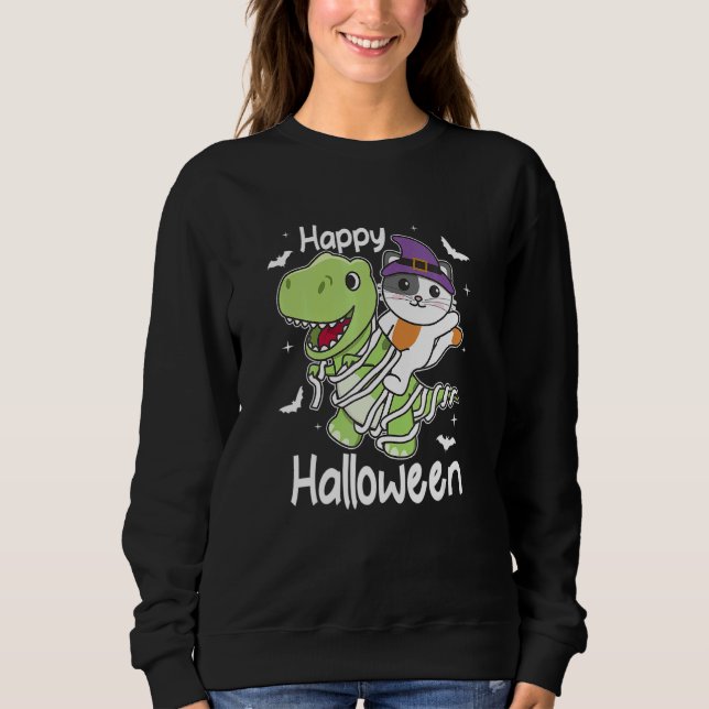 Cat Happy Halloween Mummy Rex Cats Halloween T Shirt (Framsida)