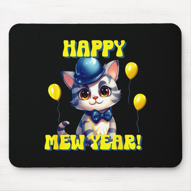 Cat Happy New Year Mew Year Funny New Years Party  Musmatta (Framsidan)
