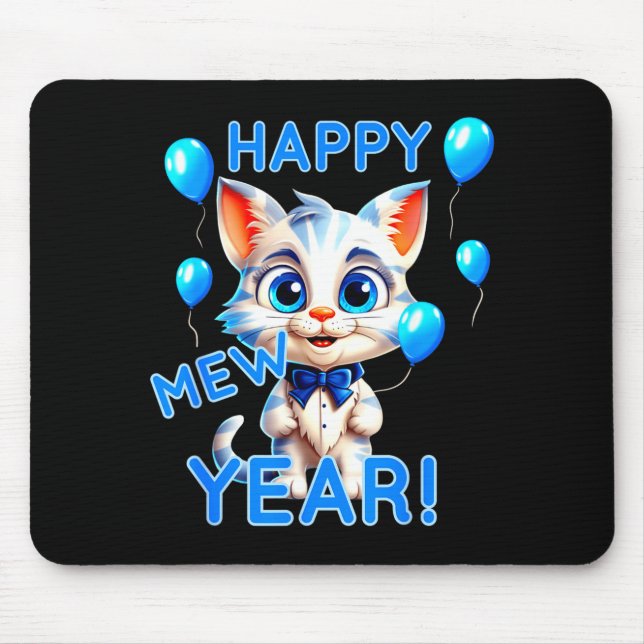 Cat Happy New Year Mew Year Funny New Years Party  Musmatta (Framsidan)