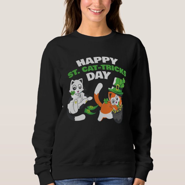 Cat Happy St Catricks Day Ireland Party Irish Kitt T Shirt (Framsida)