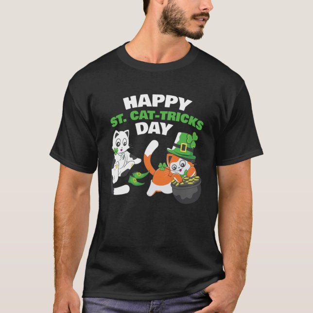 Cat Happy St Catricks Day Ireland Party Irish Kitt T Shirt (Framsida)
