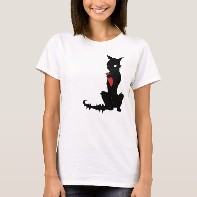 CAT HAR DITT TUNGA-skjortor edgy överst T Shirt (Framsida)