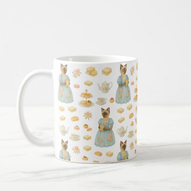 Cat har eftermiddagste London England Kaffemugg (Vänster)