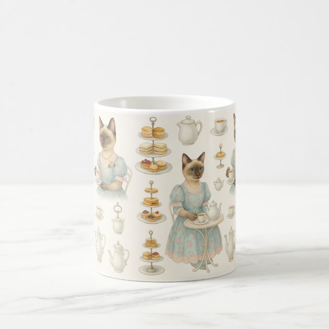 Cat har eftermiddagste London England Kaffemugg (Center)
