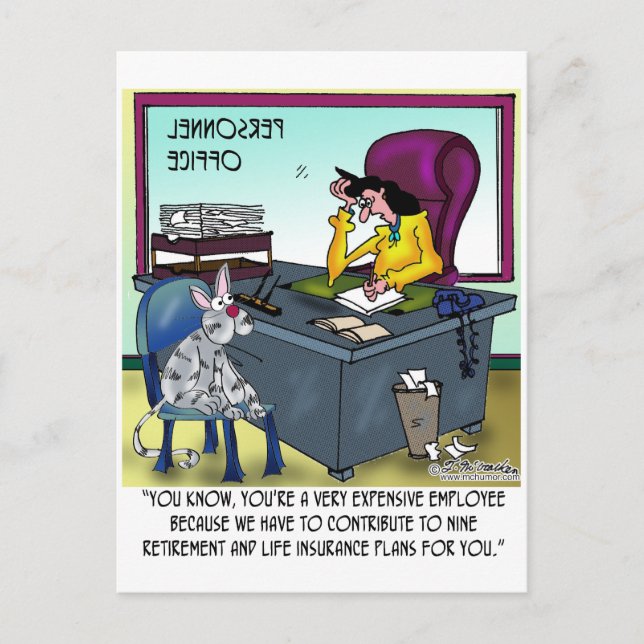 Cat har nio livförsäkringsplaner vykort (Framsida)