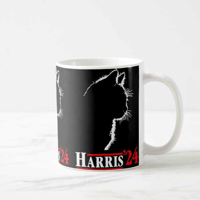 Cat Harris 24 Shirt Vote Kamala Harris for Preside Kaffemugg (Höger)