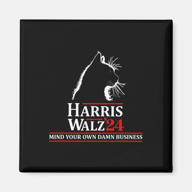 Cat Harris Walz 2024 Kamala Harris 2024 Tim Walz 2 Magnet (Framsidan)