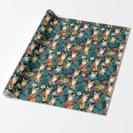 Cat Hawaiian shirt mönster tropical ginger från st Presentpapper