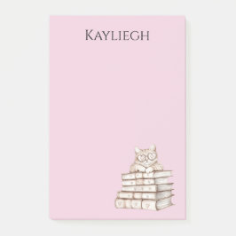 Cat Heart Glasses Books Post-it Block