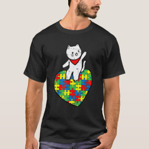 Cat Heart Puzzle Biet Autism Awareness Cute Kitte T Shirt