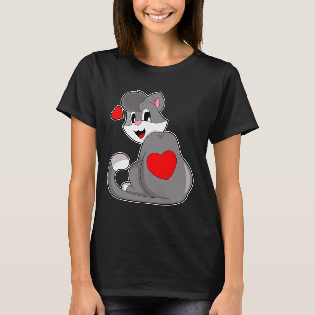 Cat Heart T Shirt (Framsida)