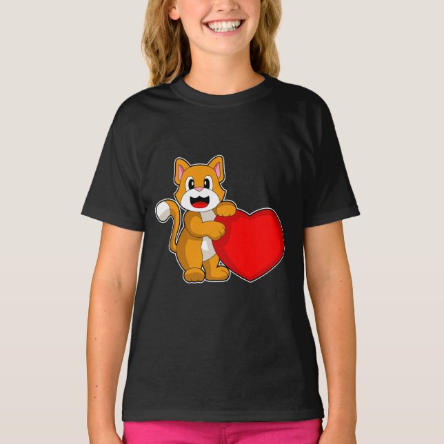 Cat Heart T Shirt (Framsida)