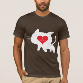 Cat Heartbeat – Minimalist Black Cat Love Design T Shirt