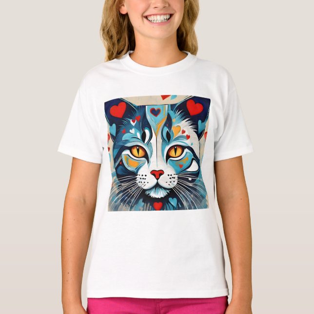 Cat Hearted T Shirt (Framsida)