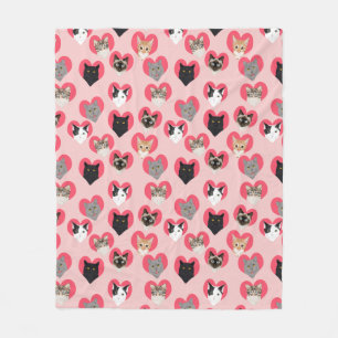 Cat Hearts - katter från Kärlek, kärlek, kattun Fleecefilt