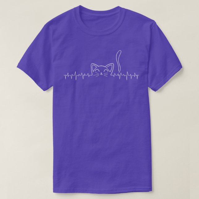 Cat Heartslag ECG T Shirt (Design framsida)