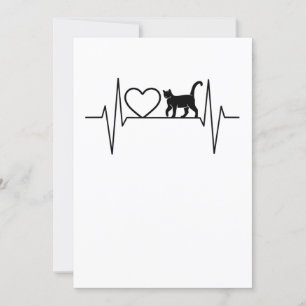 Cat Heartslag Inbjudningar