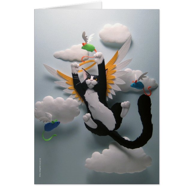 Cat Heaven Card Hälsningskort (Framsidan)