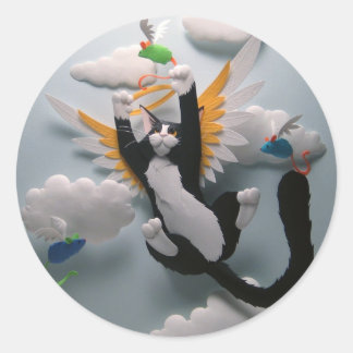 Cat Heaven Stickers Runt Klistermärke