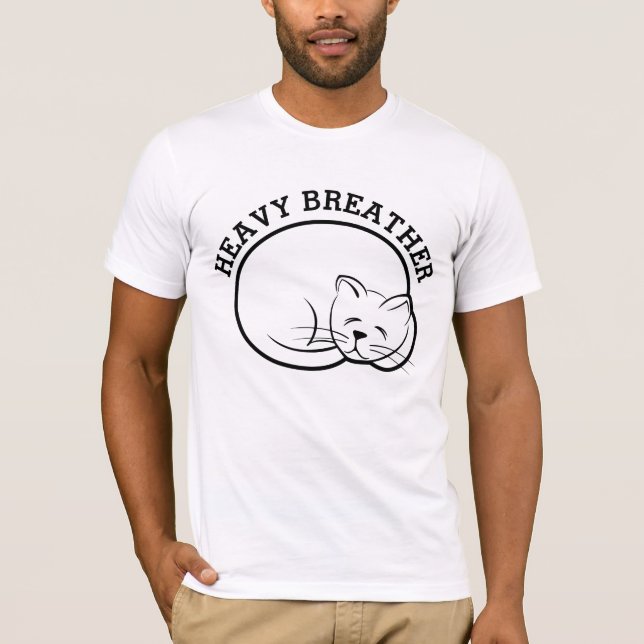 CAT HEAVY BREATHER FUNNY T-SHIRTS (Framsida)