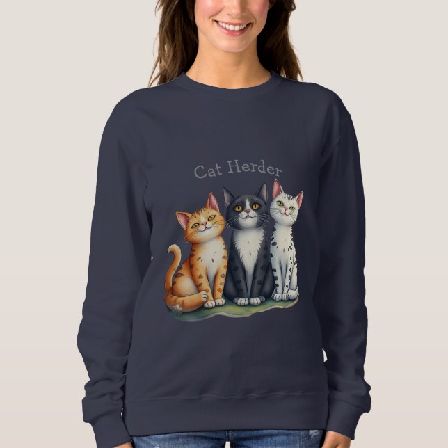 Cat Herder för Cat Lover T Shirt (Framsida)