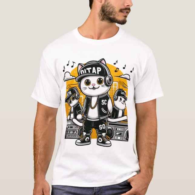 Cat hip hop t shirt (Framsida)