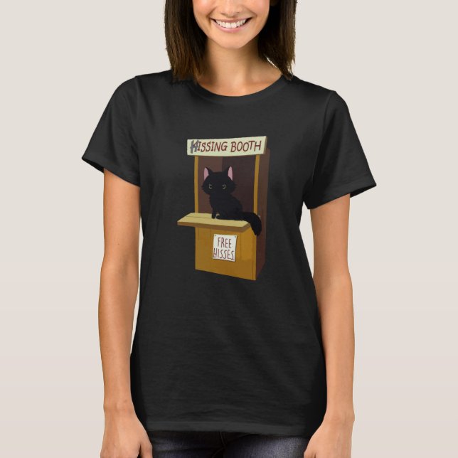 Cat Hissing Booth Free Hisses Animal T Shirt (Framsida)