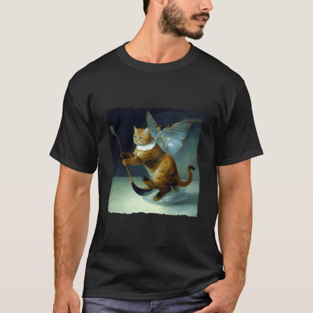 Cat Hockey Butterfly T Shirt (Framsida)