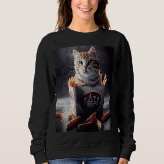 Cat Hockey Fransk Fries T Shirt