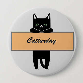 Cat holding a sign Button Badge Knapp