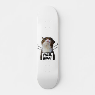 Cat Holding Free Hugs-tecken Mini Skateboard Bräda 18,5 Cm