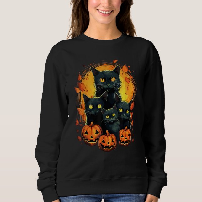 Cat Horror Cute Halloween for Cat Kitty T Shirt (Framsida)