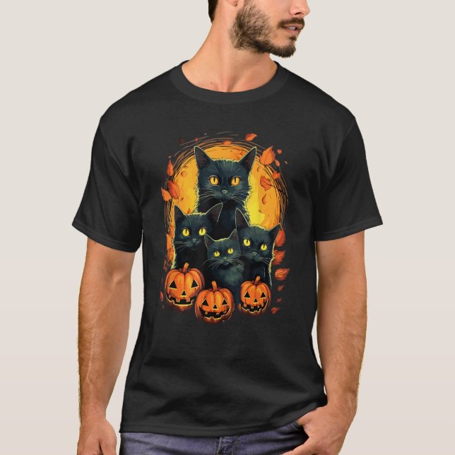 Cat Horror Cute Halloween for Cat Kitty T Shirt (Framsida)