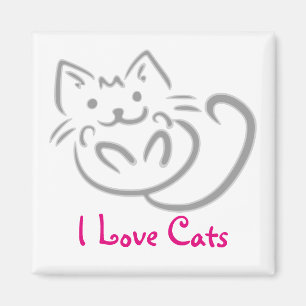 Cat Hug I Kärlek Cats Magnet