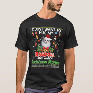 Cat Hug My Ragdoll Cat Watch jul Movies Kitt T Shirt